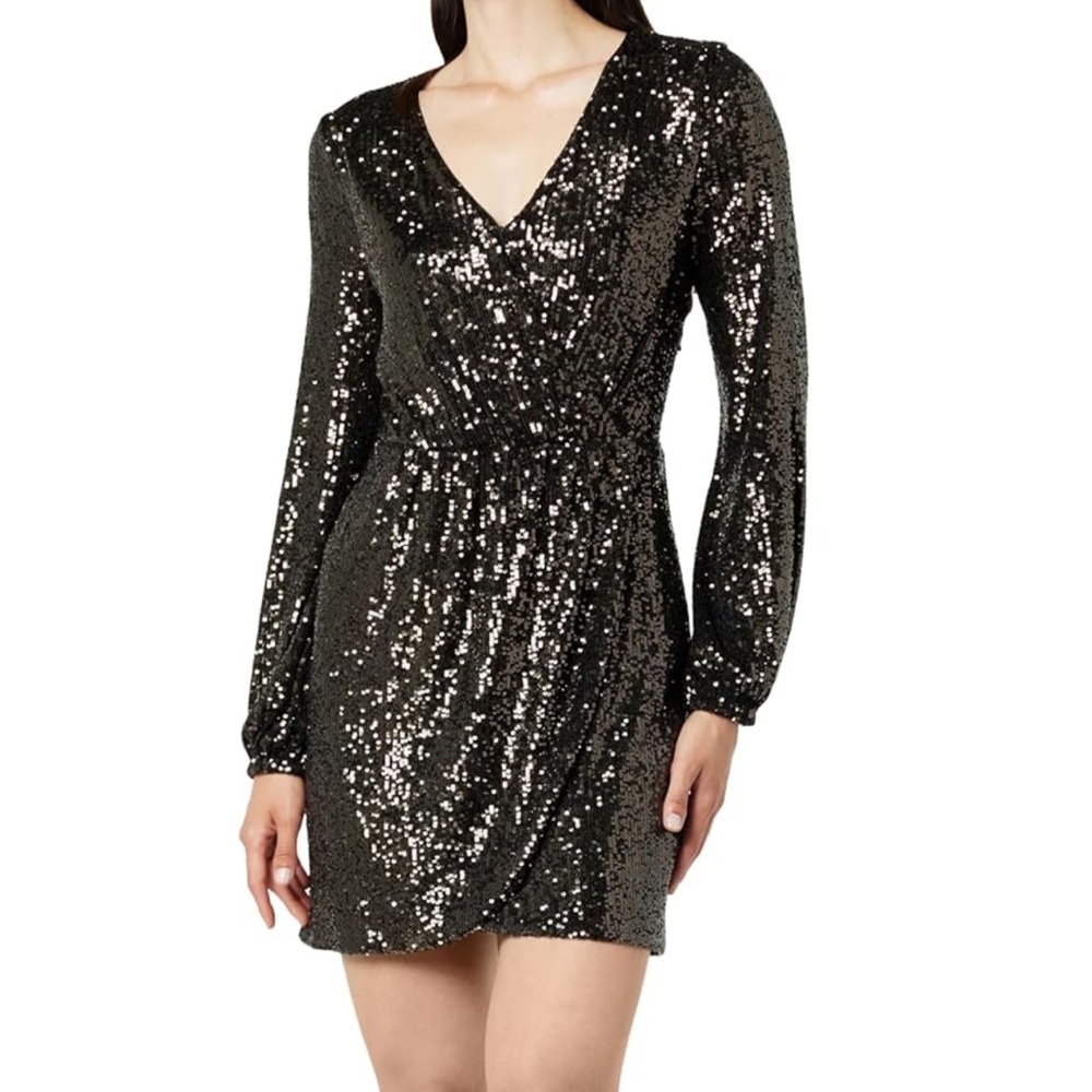 Glamorous Black Sequin Long Sleeve Dress